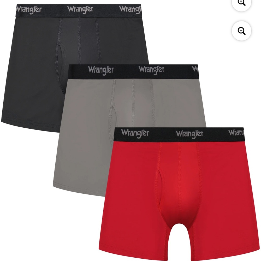 Wrangler Men's Cooling Boxer Briefs - Red, Gray, and Black set (3) size M